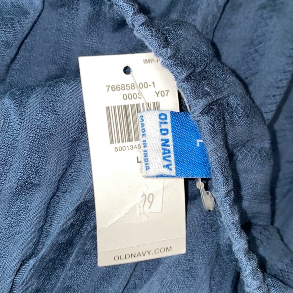 Old Navy NEW Blue Sz Large Crochet Spaghetti Strap Cotton Maxi Dress  AA19 - Picture 7 of 8